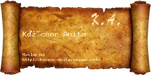 Kácsor Anita névjegykártya