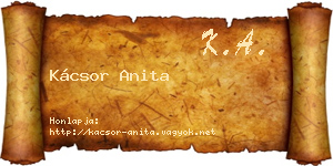 Kácsor Anita névjegykártya